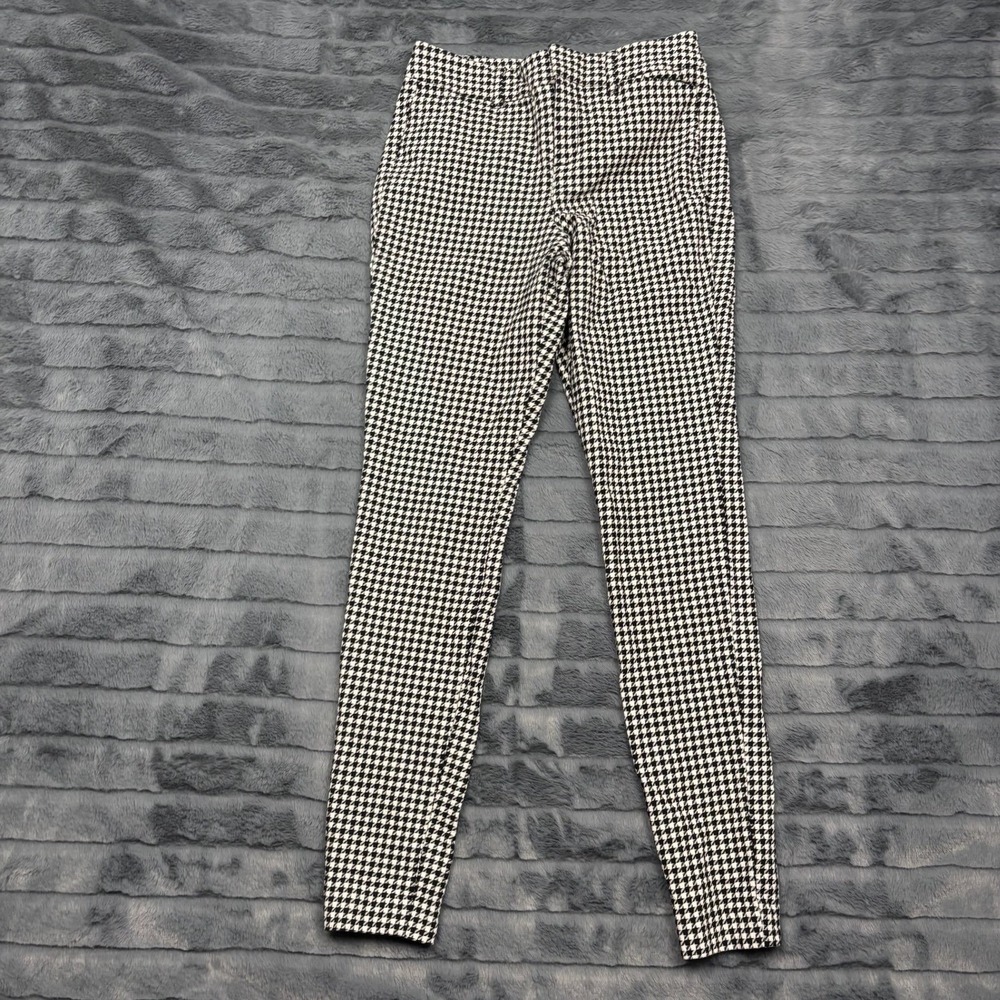 Old Navy Pixie High-Rise Ankle Pants Size 2 Black White Houndstooth Slim Trouser